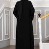 Abaya med plise - detaljer svart - Shams.no
