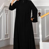 Abaya med plise - detaljer svart - Shams.no
