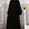 Abaya med plise - detaljer svart - Shams.no