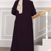 Abaya med småstein - detaljer i linje - Lilla - Shams.no