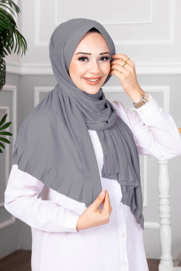 Ferdig - hijab (grå) - Shams.no