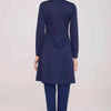 Half Zipper Plain Veiling Swimsuit Dark Navy - Shams.no
