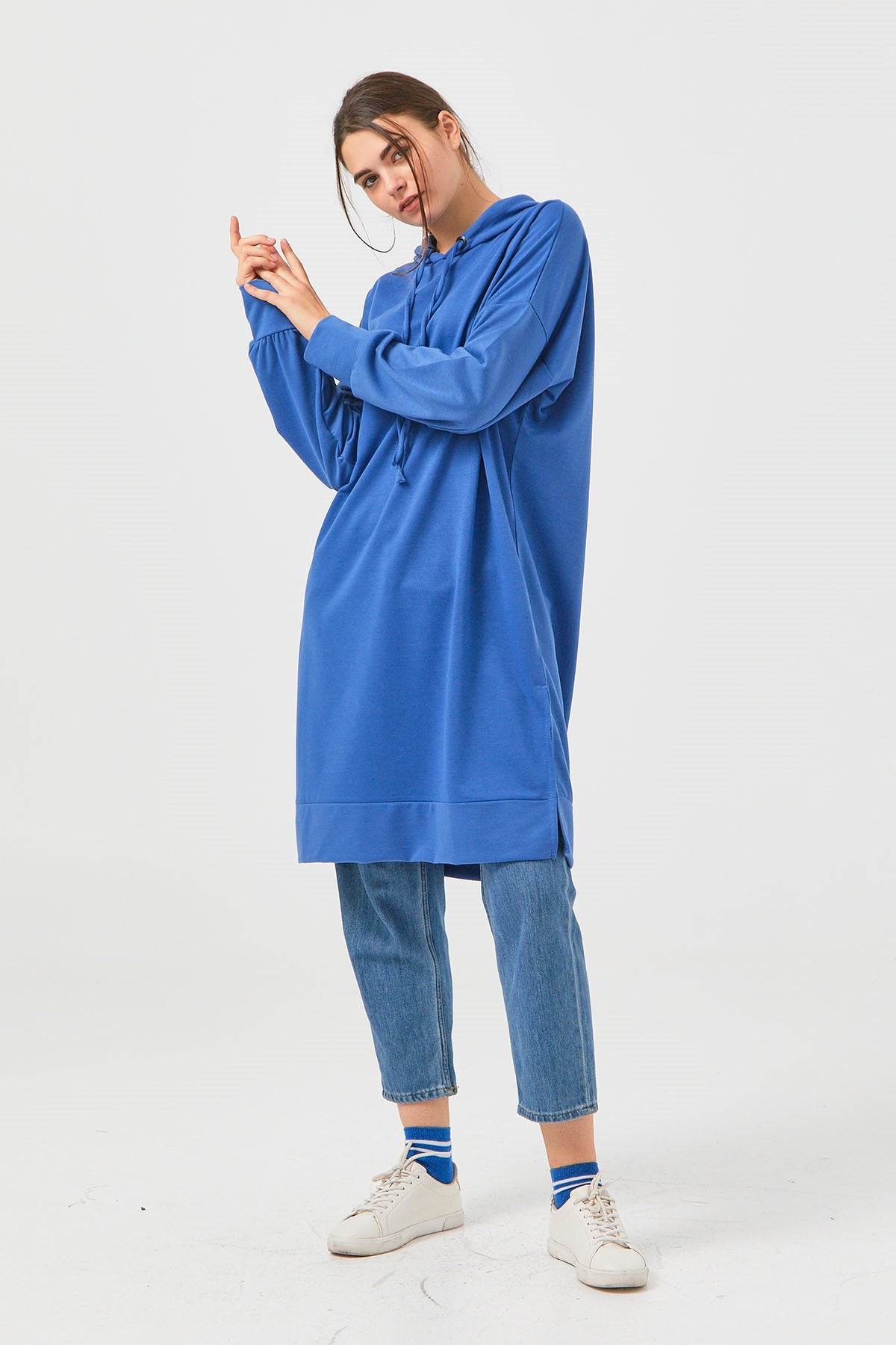 Blå oversized tunika