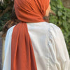 Sjal i medina - silke (brick colour) - Shams.no