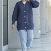 Strikket cardigan med vide armer (indigo) - Shams.no